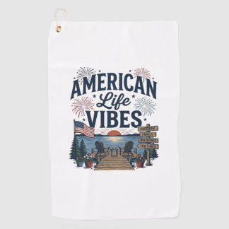 Serviette De Golf Vibes de la vie américaine T-shirt vectoriel du la