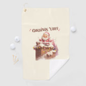 Serviette De Golf Vibes de Noël rose Père Noël (En situation)