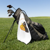 Serviette De Golf Vibes d'épices citrouilles, Halloween, chat noir, (Vert)