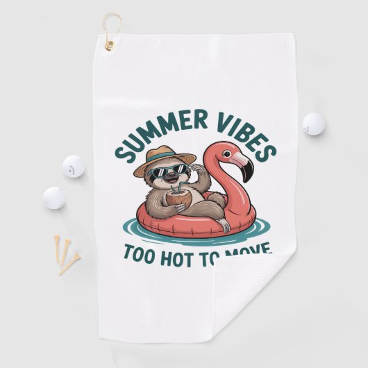 Serviette De Golf Vibes d'été Sloth Funny Lazy Float (En situation)