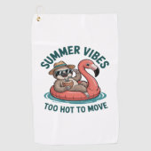 Serviette De Golf Vibes d'été Sloth Funny Lazy Float (Devant)