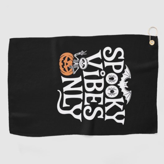 Serviette De Golf Vibes éffrayantes uniquement Halloween Sloth T-Shi (Horizontal)