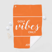 Serviette De Golf Vibes Golf Quote uniquement personnalisées | Orang (En situation)