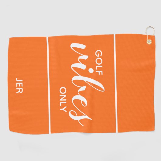 Serviette De Golf Vibes Golf Quote uniquement personnalisées | Orang (Horizontal)