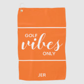 Serviette De Golf Vibes Golf Quote uniquement personnalisées | Orang (Devant)