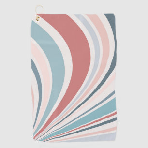 Serviette De Golf Vibes rétro colorées en rose, bleu et gris