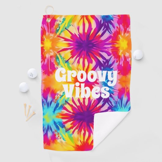 Serviette De Golf Vibes super Tie Dye personnalisable (En situation)
