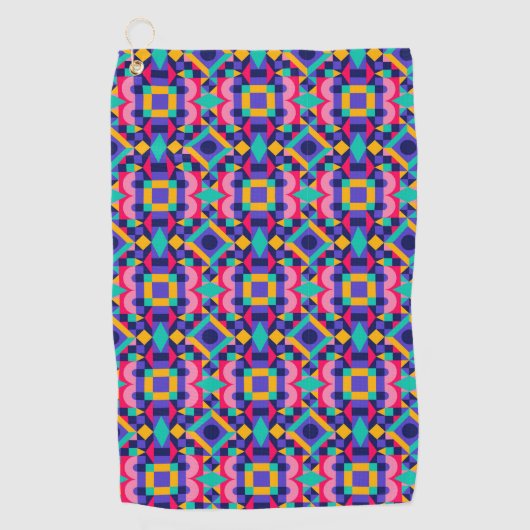 Serviette De Golf Vibrant geometric pattern featuring pink (Devant)