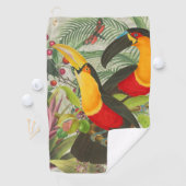 Serviette De Golf Vibrant Tropical Toucan Birds Art Exotic Jungle (En situation)