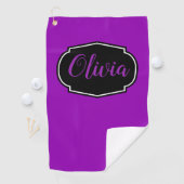 Serviette De Golf Vibrant, Violet Gras Personnalisé (En situation)