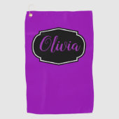 Serviette De Golf Vibrant, Violet Gras Personnalisé (Devant)