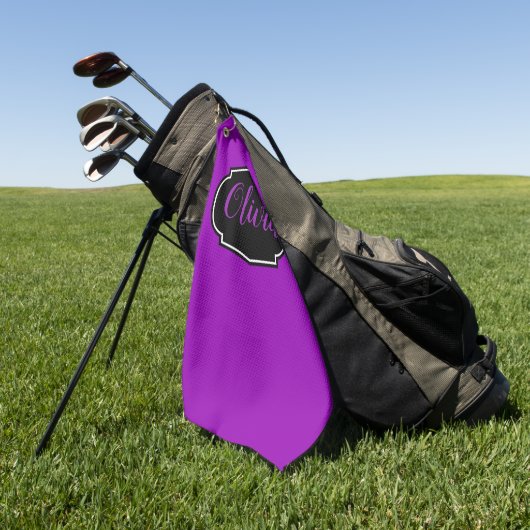 Serviette De Golf Vibrant, Violet Gras Personnalisé (Vert)