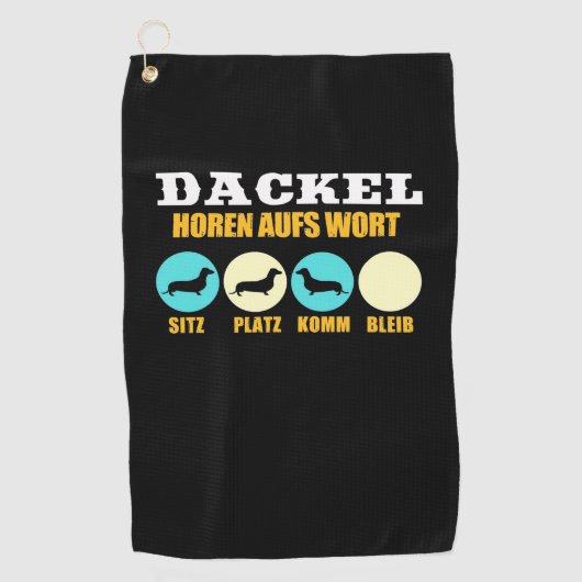 Serviette De Golf Vie amusante avec Dachshund Chien (Devant)