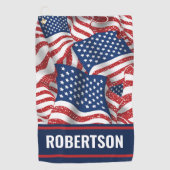 Serviette De Golf Vieux souvenir personnalisé - drapeaux américains (Devant)