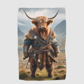 Serviette De Golf Viking Highland Cow, (Devant)