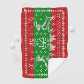 Serviette De Golf Vilain chandail cloches Xmas rennes crochet (En situation)