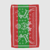 Serviette De Golf Vilain chandail cloches Xmas rennes crochet (Devant)
