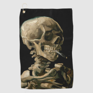 Serviette De Golf Vincent van Gogh - Crâne avec cigarette allumée