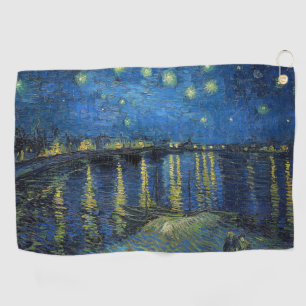 Serviette De Golf Vincent van Gogh - Nuit étoilée sur le Rhône