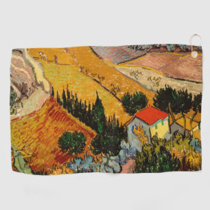 Serviette De Golf Vincent van Gogh - Paysage, Maison et Laboureur