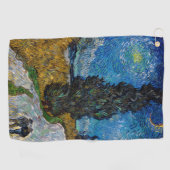 Serviette De Golf Vincent van Gogh - Route avec Cypress et Star (Horizontal)