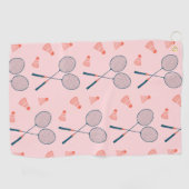 Serviette De Golf Vintage Badminton Racquet Birdie Shuttlecock (Horizontal)