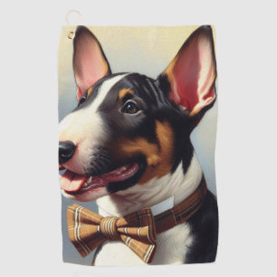 Serviette De Golf Vintage Bull Terrier Peinture Portrait