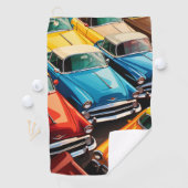 Serviette De Golf Vintage Cars Pattern (En situation)