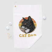 Serviette De Golf Vintage Cat Dad Retro Cat Lover Shirt Design_1 (En situation)