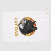 Serviette De Golf Vintage Cat Dad Retro Cat Lover Shirt Design_1 (Horizontal)