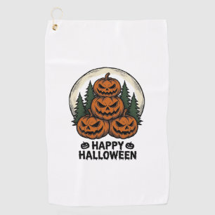 Serviette De Golf Vintage Citrouille Halloween Jack O Lanterne Forêt