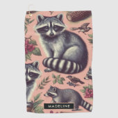 Serviette De Golf Vintage Cute Racoon (Devant)