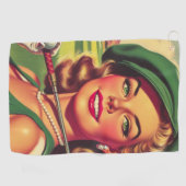 Serviette De Golf Vintage fille de golf (Horizontal)