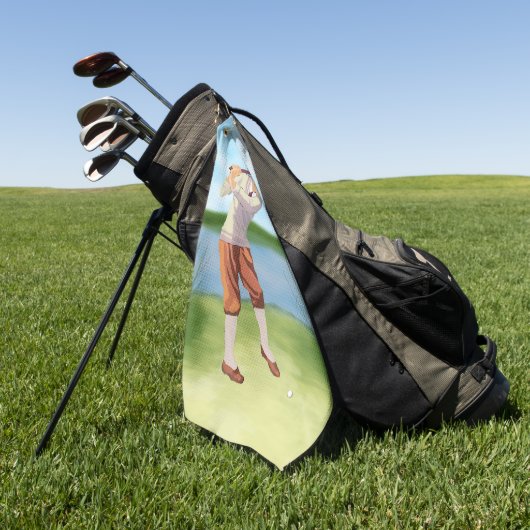 Serviette De Golf Vintage Golfer de Riverbank (Vert)