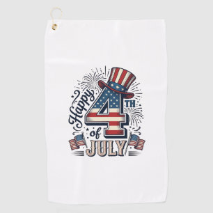 Serviette De Golf Vintage Joyeux 4 juillet Chapeau Patriote Vector D