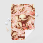 Serviette De Golf Vintage mignonne bébé éléphant Motif (En situation)