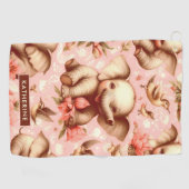 Serviette De Golf Vintage mignonne bébé éléphant Motif (Horizontal)