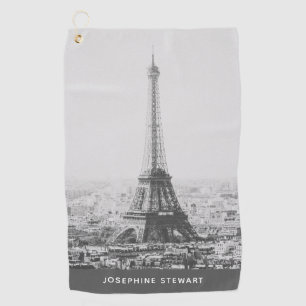 Serviette De Golf Vintage Paris Eiffel Tour Noir Blanc Photo