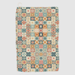 Serviette De Golf Vintage, patchwork, paré