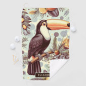Serviette De Golf Vintage Toucan Tropical Motif (En situation)