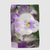 Serviette De Golf Violas violets et blancs par Shirley Taylor (Devant)