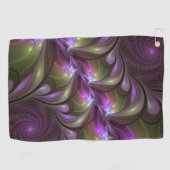 Serviette De Golf Violet Abstrait violet violet kaki fractal (Horizontal)