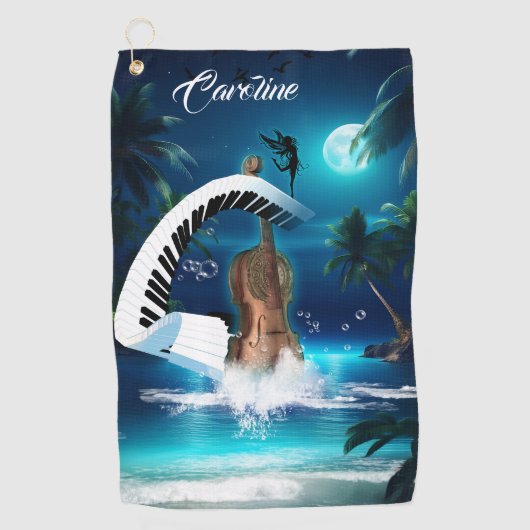 Serviette De Golf Violon de Steampunk avec piano courbe (Devant)