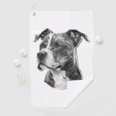 Serviette De Golf Visage de chien Pitbull (En situation)