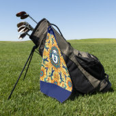 Serviette de golf Visage Soleil sicilien — Bordure (Vert)