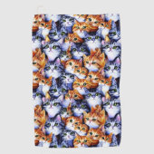 Serviette De Golf Visages de chats imprimer dessin de collage motif  (Devant)