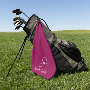 Serviette De Golf Viva Magenta Typographie Personnalisée Nom du mono