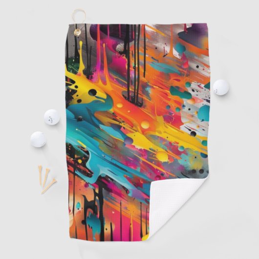 Serviette De Golf Vivid Chaos Splash Graffiti (En situation)
