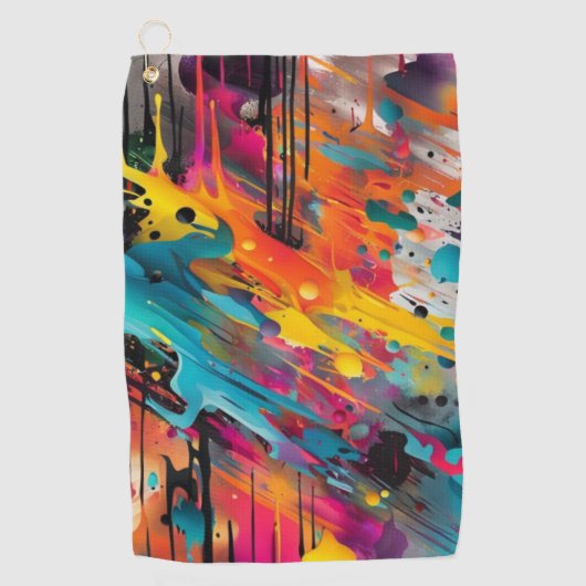 Serviette De Golf Vivid Chaos Splash Graffiti (Devant)