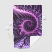 Serviette De Golf Vivid Cool Abstrait rose violet Fractal Art Spiral (En situation)
